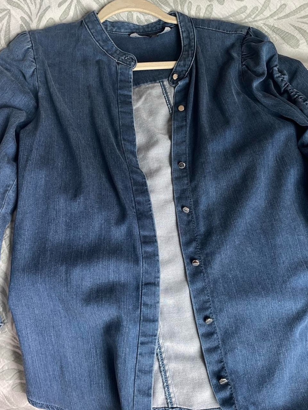 White House Black Market Dark Blue Denim Shirt